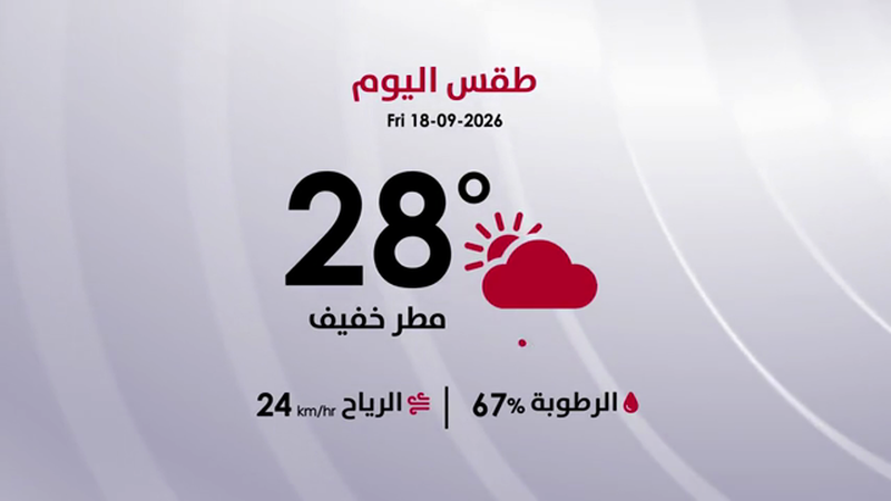 طقس الجمعة 18 أيلول 2026